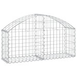 vidaXL Coș gabion arcuit, 100x30x40/60 cm, fier galvanizat