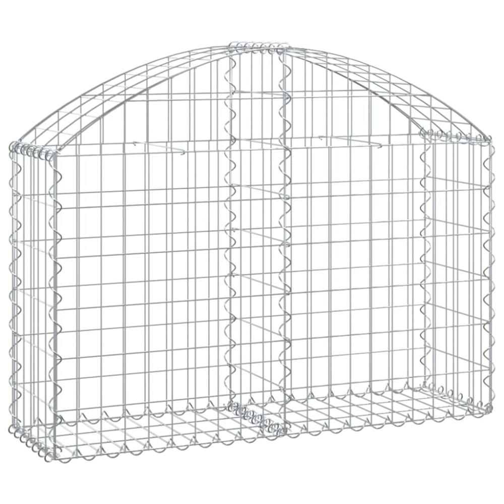vidaXL Coș gabion arcuit, 100x30x60/80 cm, fier galvanizat