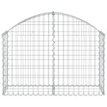 vidaXL Coș gabion arcuit, 100x30x60/80 cm, fier galvanizat