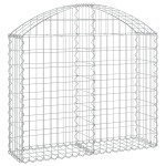 vidaXL Coș gabion arcuit, 100x30x80/100 cm, fier galvanizat