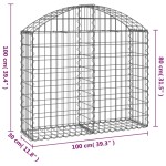 vidaXL Coș gabion arcuit, 100x30x80/100 cm, fier galvanizat