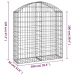 vidaXL Coș gabion arcuit, 100x30x100/120 cm, fier galvanizat vidaXL Coș gabion arcuit, 100x30x100/120 cm, fier galvanizat