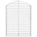 vidaXL Coș gabion arcuit, 100x30x120/140 cm, fier galvanizat
