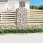 vidaXL Coș gabion arcuit, 100x30x220/240 cm, fier galvanizat