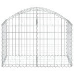 vidaXL Coș gabion arcuit, 100x50x60/80 cm, fier galvanizat