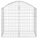 vidaXL Coș gabion arcuit, 100x50x80/100 cm, fier galvanizat