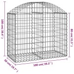 vidaXL Coș gabion arcuit, 100x50x80/100 cm, fier galvanizat