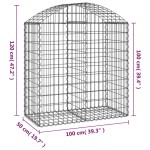 vidaXL Coș gabion arcuit, 100x50x100/120 cm, fier galvanizat