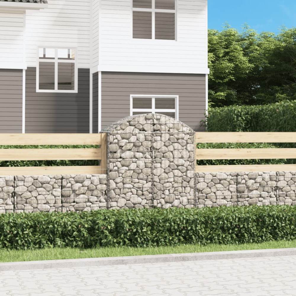 vidaXL Coș gabion arcuit, 100x50x120/140 cm, fier galvanizat