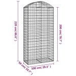 vidaXL Coș gabion arcuit, 100x50x200/220 cm, fier galvanizat vidaXL Coș gabion arcuit, 100x50x200/220 cm, fier galvanizat