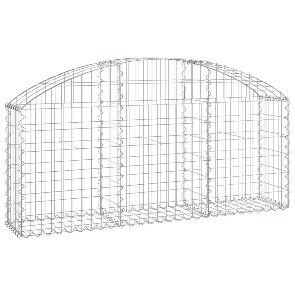 vidaXL Coș gabion arcuit, 150x30x60/80 cm, fier galvanizat