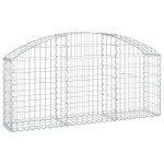 vidaXL Coș gabion arcuit, 150x30x60/80 cm, fier galvanizat