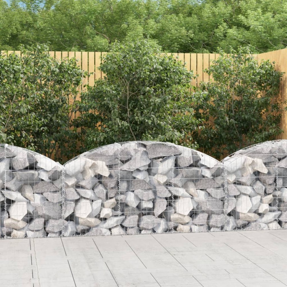 vidaXL Coș gabion arcuit, 150x30x60/80 cm, fier galvanizat