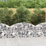 vidaXL Coș gabion arcuit, 150x30x60/80 cm, fier galvanizat