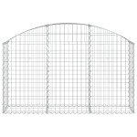 vidaXL Coș gabion arcuit, 150x30x80/100 cm, fier galvanizat