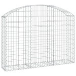 vidaXL Coș gabion arcuit, 150x30x100/120 cm, fier galvanizat