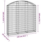 vidaXL Coș gabion arcuit, 150x30x140/160 cm, fier galvanizat