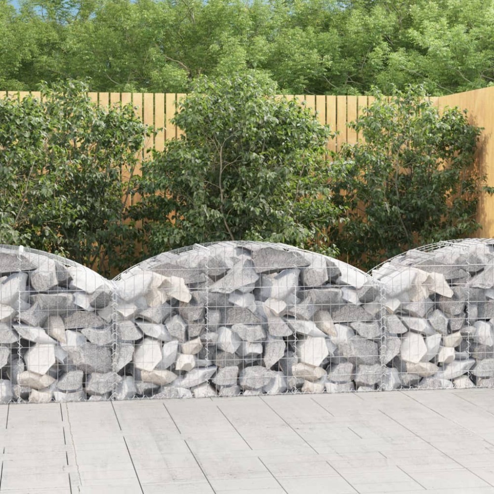 vidaXL Coș gabion arcuit, 150x50x60/80 cm, fier galvanizat