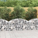 vidaXL Coș gabion arcuit, 150x50x60/80 cm, fier galvanizat vidaXL Coș gabion arcuit, 150x50x60/80 cm, fier galvanizat