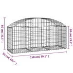 vidaXL Coș gabion arcuit, 150x50x60/80 cm, fier galvanizat vidaXL Coș gabion arcuit, 150x50x60/80 cm, fier galvanizat