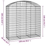 vidaXL Coș gabion arcuit, 150x50x140/160 cm, fier galvanizat