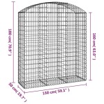 vidaXL Coș gabion arcuit, 150x50x160/180 cm, fier galvanizat