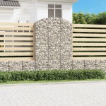 vidaXL Coș gabion arcuit, 150x50x220/240 cm, fier galvanizat vidaXL Coș gabion arcuit, 150x50x220/240 cm, fier galvanizat