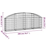 vidaXL Coș gabion arcuit 200x30x60/80 cm fier galvanizat vidaXL Coș gabion arcuit 200x30x60/80 cm fier galvanizat