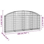 vidaXL Coș gabion arcuit 200x30x80/100 cm fier galvanizat vidaXL Coș gabion arcuit 200x30x80/100 cm fier galvanizat