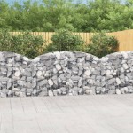 vidaXL Coș gabion arcuit 200x30x100/120 cm fier galvanizat vidaXL Coș gabion arcuit 200x30x100/120 cm fier galvanizat