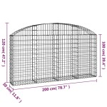 vidaXL Coș gabion arcuit 200x30x100/120 cm fier galvanizat vidaXL Coș gabion arcuit 200x30x100/120 cm fier galvanizat