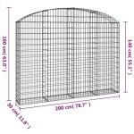 vidaXL Coș gabion arcuit 200x30x140/160 cm fier galvanizat vidaXL Coș gabion arcuit 200x30x140/160 cm fier galvanizat