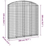 vidaXL Coș gabion arcuit 200x30x200/220 cm fier galvanizat vidaXL Coș gabion arcuit 200x30x200/220 cm fier galvanizat