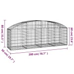 vidaXL Coș gabion arcuit 200x50x60/80 cm fier galvanizat
