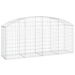 vidaXL Coș gabion arcuit 200x50x80/100 cm fier galvanizat