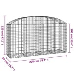 vidaXL Coș gabion arcuit 200x50x100/120 cm fier galvanizat vidaXL Coș gabion arcuit 200x50x100/120 cm fier galvanizat