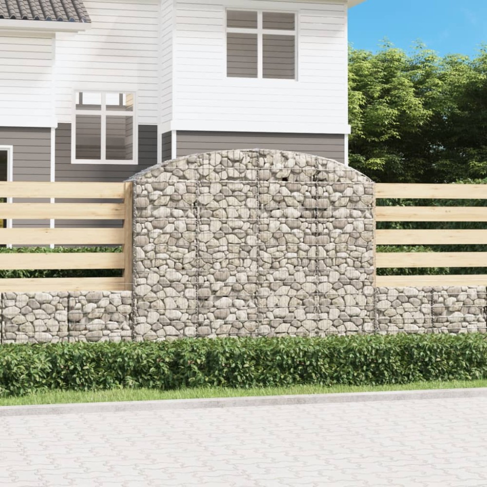 vidaXL Coș gabion arcuit, 200x50x160/180 cm, fier galvanizat