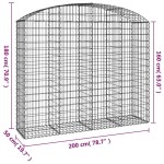 vidaXL Coș gabion arcuit, 200x50x160/180 cm, fier galvanizat