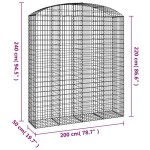 vidaXL Coș gabion arcuit, 200x50x220/240 cm, fier galvanizat