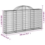 vidaXL Coș gabion arcuit 200x30x100/120 cm fier galvanizat vidaXL Coș gabion arcuit 200x30x100/120 cm fier galvanizat