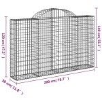 vidaXL Coș gabion arcuit 200x30x120/140 cm fier galvanizat vidaXL Coș gabion arcuit 200x30x120/140 cm fier galvanizat
