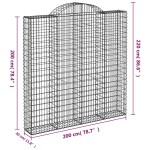 vidaXL Coș gabion arcuit 200x30x200/220 cm fier galvanizat vidaXL Coș gabion arcuit 200x30x200/220 cm fier galvanizat