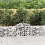vidaXL Coș gabion arcuit 200x50x60/80 cm fier galvanizat vidaXL Coș gabion arcuit 200x50x60/80 cm fier galvanizat