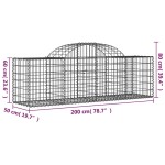 vidaXL Coș gabion arcuit 200x50x60/80 cm fier galvanizat vidaXL Coș gabion arcuit 200x50x60/80 cm fier galvanizat