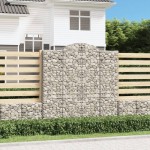 vidaXL Coș gabion arcuit 200x50x200/220 cm fier galvanizat vidaXL Coș gabion arcuit 200x50x200/220 cm fier galvanizat