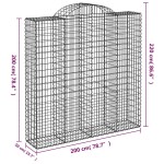 vidaXL Coș gabion arcuit 200x50x200/220 cm fier galvanizat vidaXL Coș gabion arcuit 200x50x200/220 cm fier galvanizat