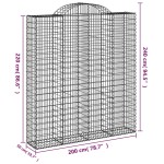vidaXL Coș gabion arcuit, 200x50x220/240 cm, fier galvanizat