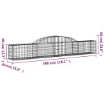 vidaXL Coș gabion arcuit 300x30x40/60 cm, fier galvanizat