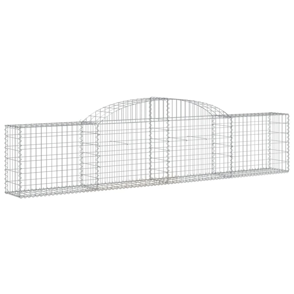 vidaXL Coș gabion arcuit, 300x30x60/80 cm, fier galvanizat