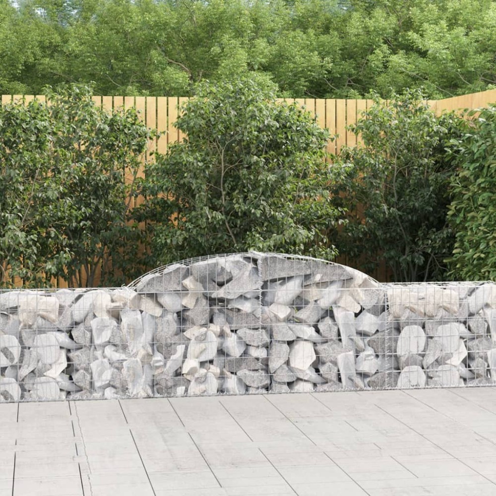 vidaXL Coș gabion arcuit, 300x30x60/80 cm, fier galvanizat